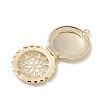 Flat Round Brass Hollow Locket Pendants KK-K414-11A-G-2