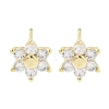 Brass Micro Pave Clear Cubic Zirconia Stud Earrings for Women EJEW-S217-E03-1