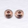 Real Rose Gold Plated Saucer 925 Sterling Silver Spacer Beads STER-M103-01-5mm-RG-1
