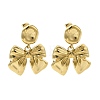 304 Stainless Steel Bowknot Stud Earrings for Women EJEW-U020-02G-1