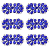 6Pcs Flower Glass Rhinestone Cabochons DIY-FG0010-18C-1
