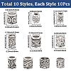 100Pcs 10 Styles Tibetan Style Zinc Alloy Beads FIND-SP0005-90-2
