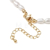Faceted Round Natural Apatite and Rice Natural Pearl Beaded Necklaces for Women NJEW-JN05816-02-5
