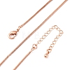 Brass Round Snake Chain Necklaces for Women NJEW-D302-15RG-2