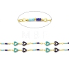 Handmade Brass Enamel Heart Link Chains CHC-M024-25G-02-2