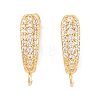 Rack Plating Brass Cubic Zirconia Hoop Earring Findings KK-S374-04G-03-1