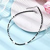 Natural Freshwater Shell Moon Star and Faceted Round Natural Black Spinel Beaded Necklaces for Women NJEW-JN05669-1