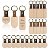 30Pcs 3 Styles Wood Blank & Imitation Leather Pendant Keychains KEYC-GA0001-60-1