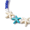 Summer Beach Starfish Synthetic Turquoise & Pearl Bracelet Sets BJEW-JB10347-01-4