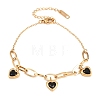 304 Stainless Steel Rhinestone Charm Bracelets BJEW-B171-10G-2