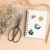 2 Bags 2 Styles Cartoon Moon with Flower Paper Stickers Set DIY-HY0001-45-5