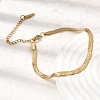 304 Stainless Steel Snake Chains Bracelets for Women BJEW-P395-02G-02-2