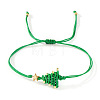 Handmade Christmas Tree Polyester Cord Braided Bracelets for Women AK7194-3-1