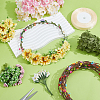 Polyester & Plastic & Iron Artificial Flower AJEW-BM0001-28-4