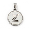 304 Stainless Steel with White Shell Pendants STAS-G268-01Z-P-2
