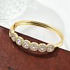 Brass Micro Pave Clear Cubic Zirconia Hinged Bangles for Women BJEW-K274-01G-2