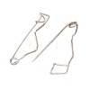 Iron Wave Safety Pin Brooch Findings JEWB-Z050-01P-03-2