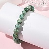 Natural Peruvian Turquoise(Jasper) Round Beaded Stretch Bracelets BJEW-JB14341-02-2