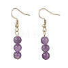 Natural Mixed Stone Round Dangle Earrings EJEW-JE06716-4