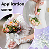 2Pcs Glass & Alloy & Polyester & Resin Flower Bouquet Ribbon DIY-FG0010-24-5