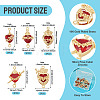 10Pcs 5 Styles Brass with Glass Dark Red Sacred Heart Connector Charms KK-TA0008-63-4