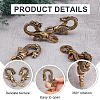 4Pcs 2 Styles Tibetan Style Brass Lobster Claw Clasps FIND-AR0002-52-4