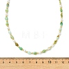 Natural Chalcedony Teardrop and Round White Shell Pearl Beaded Necklaces NJEW-JN06246-01-4