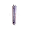 Electroplated Natural Quartz Pendants G-P315-B01-01P-1