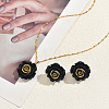 Elegant Resin Rose Pendant Necklace & Stud Earrings Set for Women DC8905-1