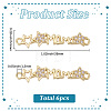 6Pcs Brass Micro Pave Clear Cubic Zirconia Links/Connectors ZIRC-SC0001-43-2