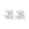 Brass Micro Pave Clear Cubic Zirconia Charms KK-P355-09S-1