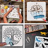 3Pcs 3 Styles PET Hollow Out Drawing Painting Stencils Sets DIY-WH0383-0097-4
