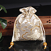 Chinese Style Flower Pattern Satin Jewelry Packing Pouches PW-WG37271-06-1