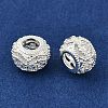 Brass Micro Pave Cubic Zirconia European Beads KK-I719-19S-2