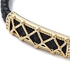 Men's Braided Black PU Leather Cord Bracelets BJEW-K243-62G-2