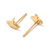 Brass Ginkgo Leaf Stud Earrings for Women EJEW-P199-18G-2