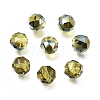 Electroplate Transparent Round Glass Beads GL-CBA6A73-HR01-1