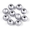 Spray Painted Round Natural Schima Wood Beads WOOD-A018-8mm-02-1
