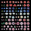 5 Bags 5 Styles PVC Plastic Floral Self Adhesive Decorative Stickers STIC-CP0001-07-1