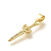 Rack Plating Brass Micro Pave Cubic Zirconia Pendants KK-Z086-52G-01-2