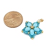 Handmade Glass Seed Beaded & Synthetic Dyed Imperial Jasper Beads Pendants PALLOY-MZ00751-3