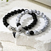 2Pcs Alloy Magnetic Heart Charm Bracelets FS-WGCA466-04-1