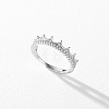 Crown 925 Sterling Silver Micro Pave Cubic Zirconia Finger Rings FS-WG8EC35-01-3