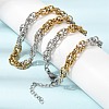 6MM Duo Tone 304 Stainless Steel Textured Rope Chain Necklaces SA-CBA70A3-01GP-1
