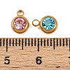 Birthstone 201 Stainless Steel Rhinestone Charms X-STAS-G368-01G-4