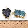 Raw Rough Natural Dyed Quartz Crystal Links Connector Charms G-K189-04LG-3