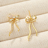 Brass Micro Pave Cubic Zirconia Stud Earrings WG17D8C-01-3