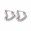 304 Stainless Steel Heart Hoop Earrings for Women EJEW-G314-13P-1