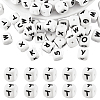 20Pcs White Cube Letter Silicone Beads 12x12x12mm Square Dice Alphabet Beads with 2mm Hole Spacer Loose Letter Beads for Bracelet Necklace Jewelry Making JX432T-1