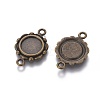 Tibetan Style Link Cabochon Bezel Settings X-TIBEP-0578-AB-LF-2